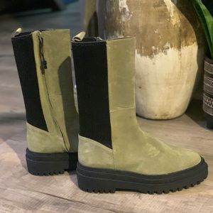 SOLD!!!! SOLD!!! Green suede chunky sole boot. BRAND NEW!